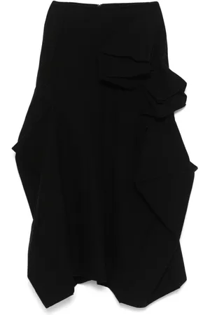 YOHJI YAMAMOTO Mellemlang nederdel med 3D-applikation