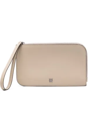 Totême Clutch i læder med logoplade