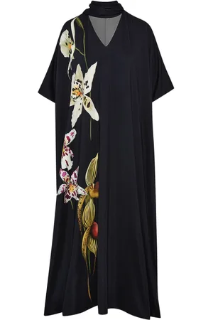 Oscar de la Renta Orchid kaftan i jersey