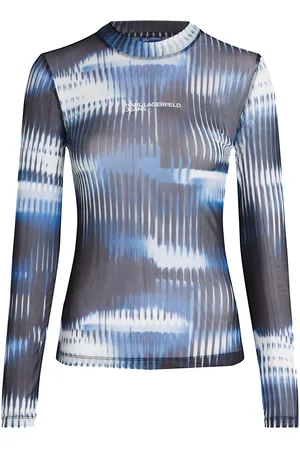 Karl Lagerfeld Top i mesh med glitch-tryk