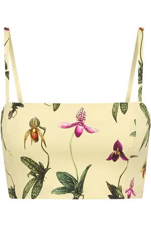 Oscar de la Renta Cropped Orchid tanktop i bomuldspoplin