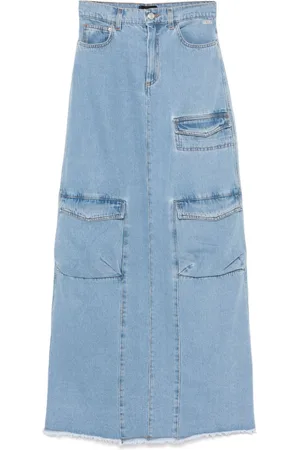 GCDS Lang denimnederdel