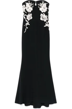 Elie saab Stropløs kjole med broderi