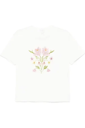 Giambattista Valli T-shirt med blomster-broderi