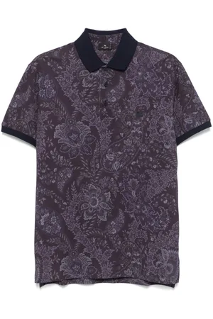 Etro Polo med blomstrede-paisleytryk