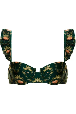 Agua by Agua Bendita Kiwi Esotérico bikinitop med blomstertryk