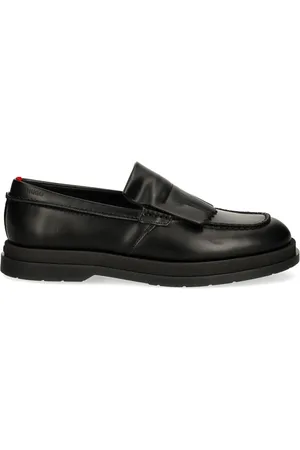 HUGO BOSS Loafers i læder med frynsedetalje