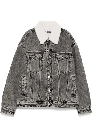 Izzue Denimjakke med fleecekrave