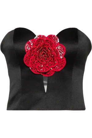 Parlor Busiter-top med blomstertryk