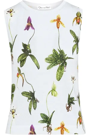 Oscar de la Renta Tanktop med Orchid-tryk