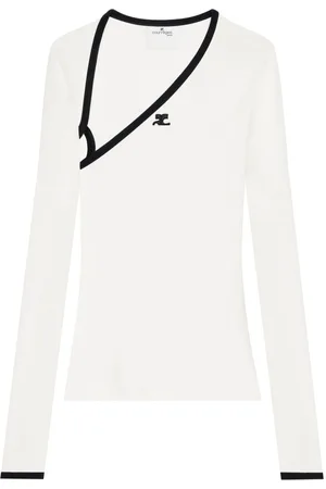 Courrèges Slash T-shirt med kontrastkant