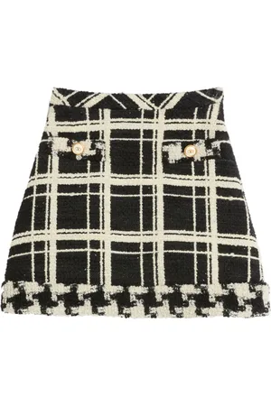 VALENTINO GARAVANI Ternet nederdel i tweed