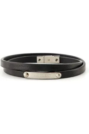 Saint Laurent Dobbelt vikle-armbånd med logoplade