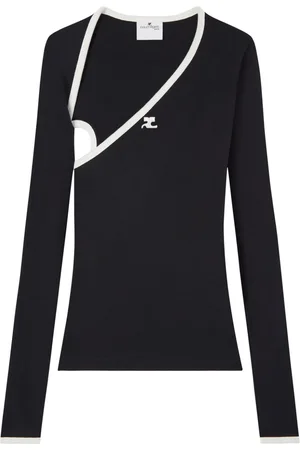 Courrèges Slash T-shirt med kontrastkant