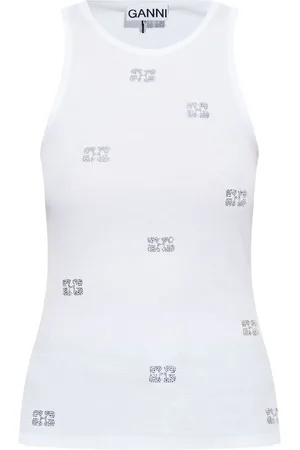Ganni Tanktop med rhinstens-udsmykning
