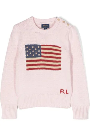 Ralph Lauren Intarsiastrikket trøje med USA flag