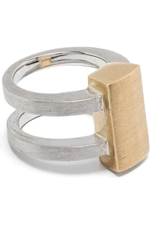 TOM WOOD Vault Shield ring i 9 karat gulguld og genanvendt sølv