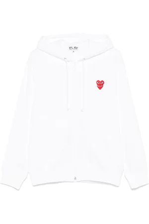 Comme des Garçons Hættetrøje med hjertemærke og lynlås