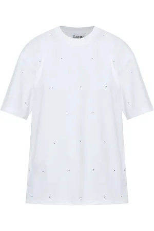 Ganni T-shirt med krystaludsmykning