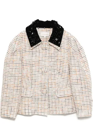 Shushu/Tong Tweed-jakke med pailletudsmykning