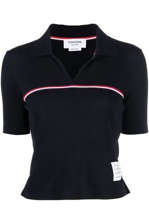Thom Browne Kortærmet polo med RWB-stribe