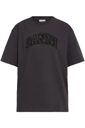 Ganni T-shirt med logobroderi