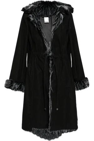 CHANEL Frakke i velour med imiteret pelskant fra 2002