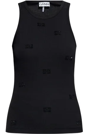 Ganni Tanktop med rhinstens-udsmykning