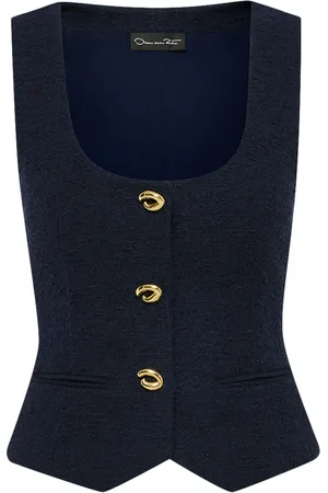 Oscar de la Renta Tweed-vest med O-knapper