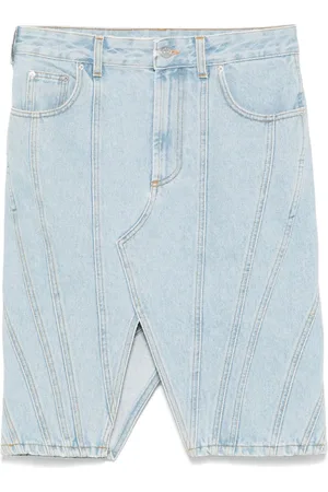 MUGLER Spiral-denimnederdel