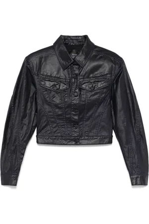 MUGLER Denimjakke med vokseffekt