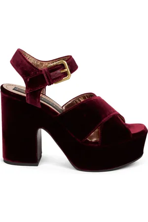 Etro 100 mm plateausandaler i velour