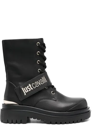 Roberto Cavalli Combat-støvler med logoplade