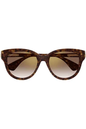 Cartier Cat-eye-solbriller med skildpaddeskjoldeffekt