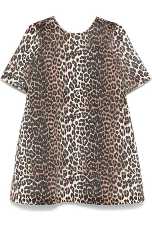 Ganni Kort kjole med leopardtryk