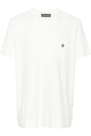 LORENA ANTONIAZZI T-shirt med stjernemærke og V-hals