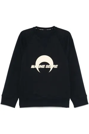 Marine Serre Sweatshirt i fleece med logotryk