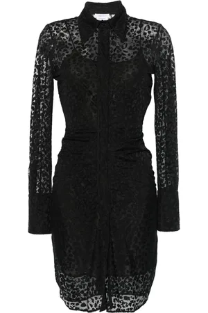 Alexander McQueen Kort devoré kjole med leopardtryk
