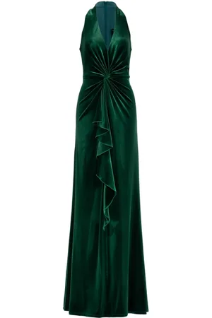 Tadashi Shoji Cider kjole i velour med snoet drapering