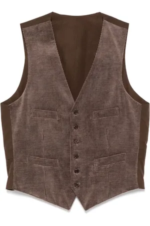 MAN ON THE BOON. Fløjlsvest med V-hals