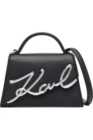 Karl Lagerfeld Signature crossbody-taske i læder