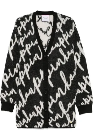 Pinko Intarsia-cardigan med logo
