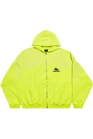 Balenciaga Hættetrøje med logotryk og lynlås