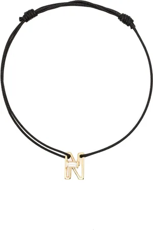 Aliita Letra N-armbånd i 9 karat gulguld med ametyst