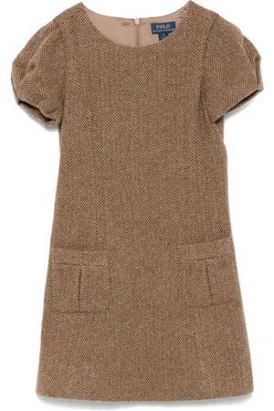 Ralph Lauren Sildebensmønstret kjole i tweed