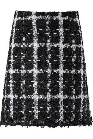 Carolina Herrera Mellemlang nederdel i tweed med A-snit