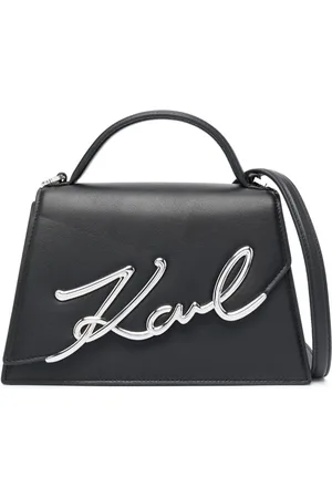 Karl Lagerfeld Signature crossbody-taske i læder