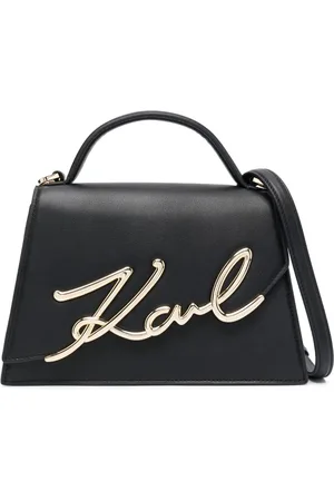 Karl Lagerfeld Signature crossbody-taske i læder