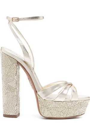 Aquazzura 150 mm perledekorerede sandaler