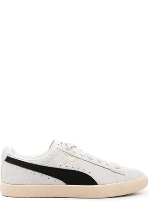 PUMA Clyde ruskinds-sneakers med logoprægning